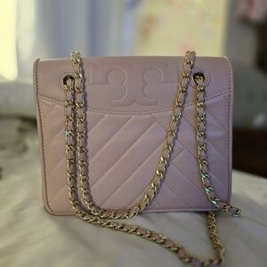 Tory Burch Light Pink Quilted Shoulder Bag